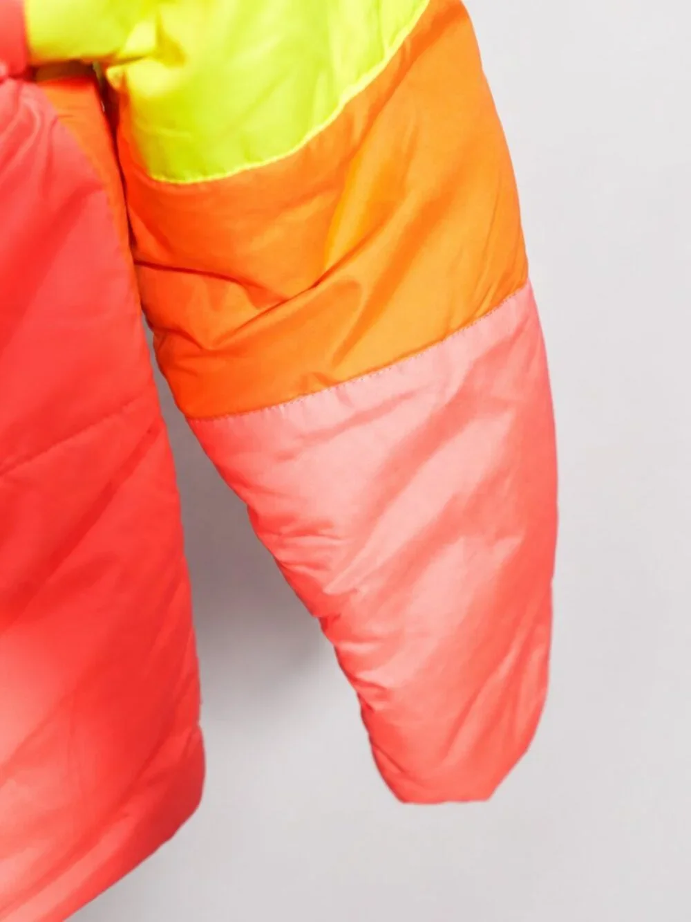 R1881 by S. Rothschild Neon Colorblock Puffer Jacket Hooded